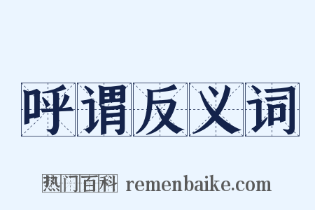 呼谓反义词是什么意思的图片